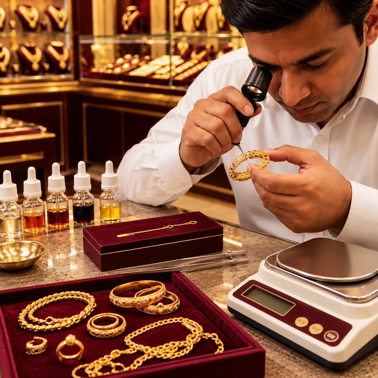 Gold purity checking at Ran Lanka