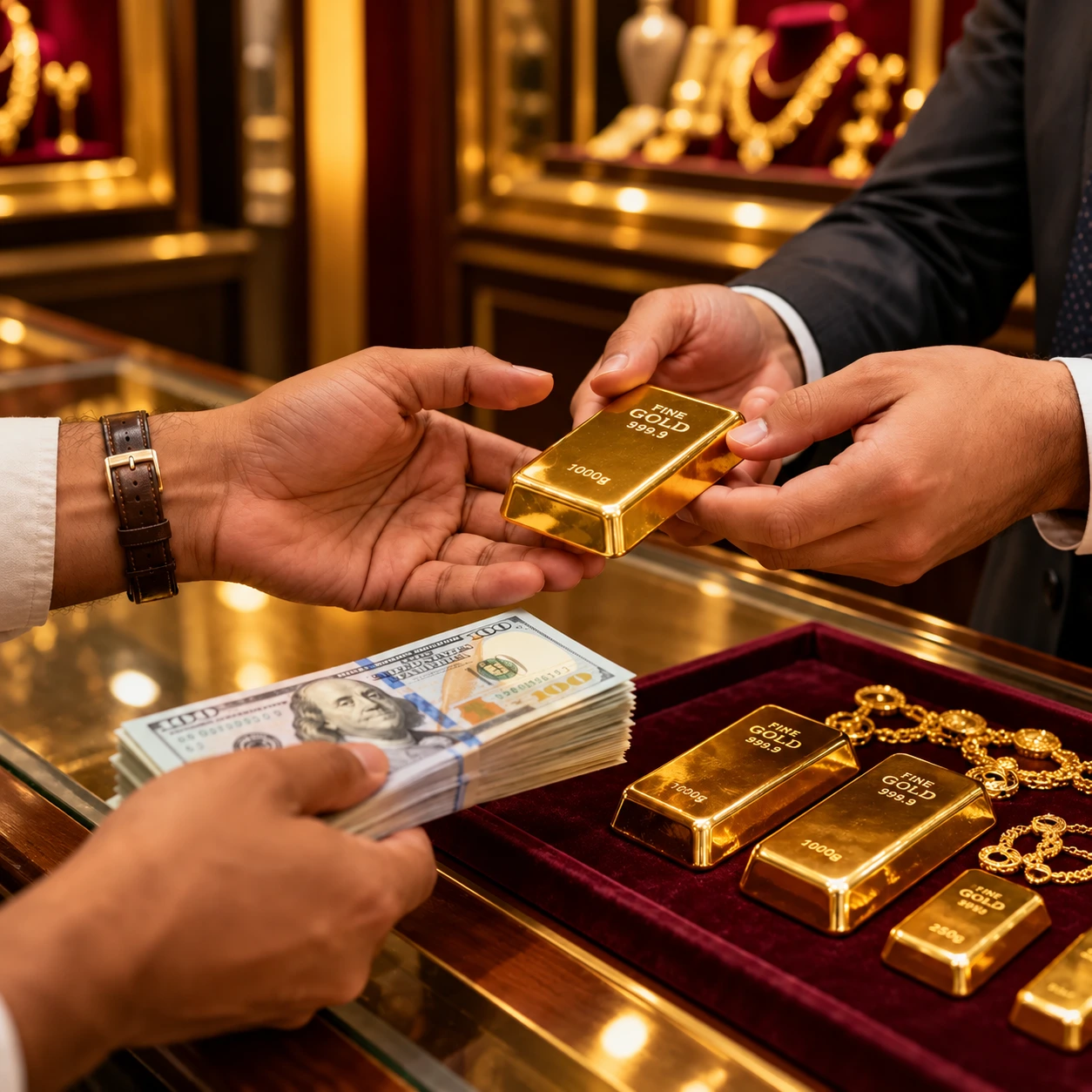 Gold bars and payment for gold rate guidance